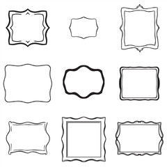 Set of wavy edge shapes framing