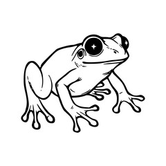 amphibian outline drawing: frog design element