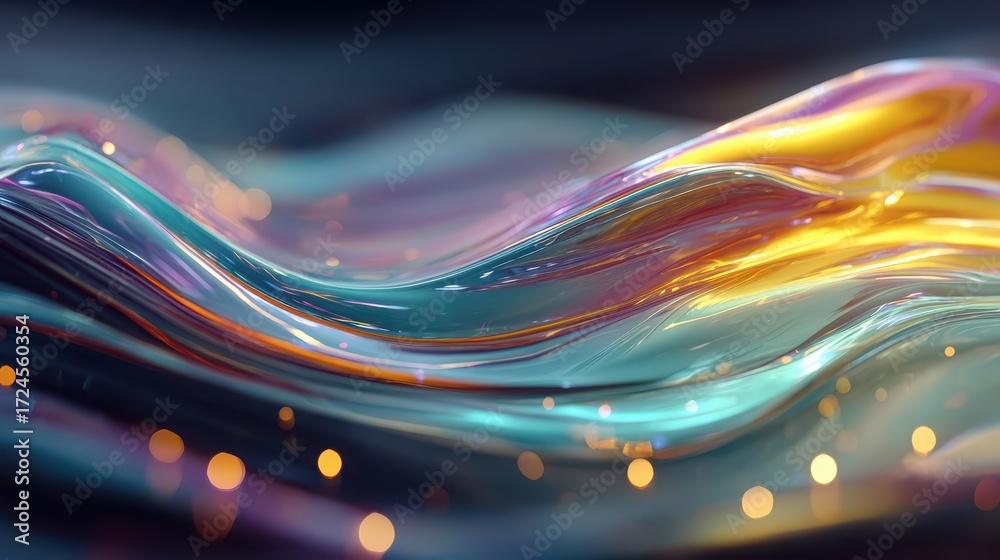 Canvas Prints abstract holographic liquid flowing background with colorful swirls