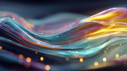 Abstract Holographic Liquid Flowing Background with Colorful Swirls