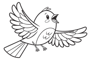 vector illustration of a cute flying bird