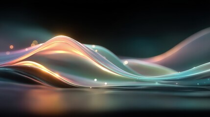 Gentle Ethereal Waves in Soft Abstract Background Captivating Colors