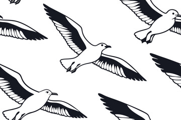 Fototapeta premium set of seagulls