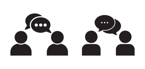 Chat Conversation Symbol with Person Silhouette and Text