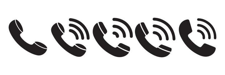 Communication Call Receiver Outline Icons