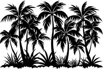 palm trees silhouettes