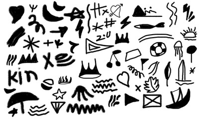 camping icons set isolated