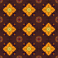 seamless pattern with abstract flowers
