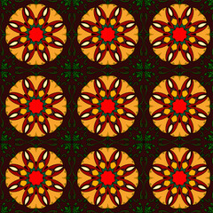 seamless pattern with colorful flowers