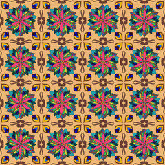 seamless pattern with blue flowers