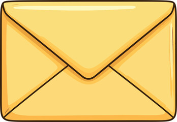 Cheerful golden yellow envelope invites connection and anticipation of good news, perfect for branding, announcements, or social media marketing campaigns