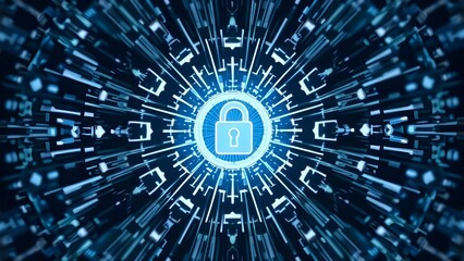 Abstract radial pattern symbolizing digital security