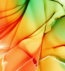 Luxurious Marbled Paper with Fiery Hues