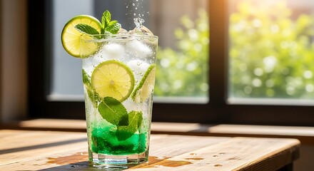Refreshing Mojito Cocktail on a Sunny Day.