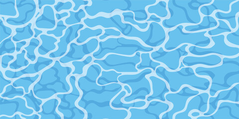 Blue ocean wave. Rippled water surface with sunlight reflecting. Top view. Beach, Ocean clean and deep water. Vector illustration