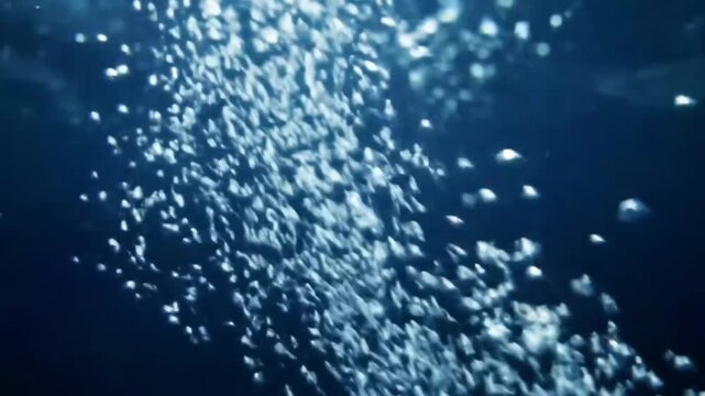 Small bubbles appear in the dark blue water.  Generative AI.