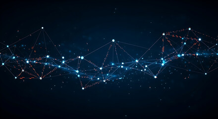 Minimalistic Technology Network Background With Dark Glow