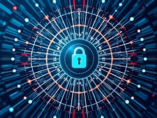 Abstract radial pattern symbolizing digital security