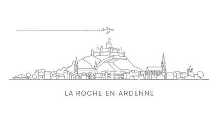 La RocheenArdenne with vector skyline.