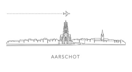 Naklejka premium Aarschot skyline with Belgium, and Travel.