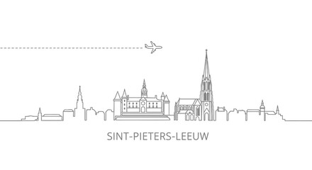 Fototapeta premium SintPietersLeeuw Skyline with Belgium.