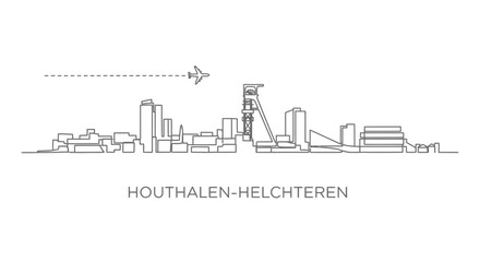 Fototapeta premium HouthalenHelchteren skyline vector illustration.