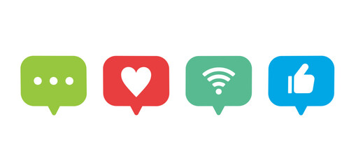 SNS関連のアイコンイラスト / ベクター