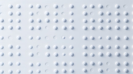 Abstract white background with raised 3D circle texture pattern