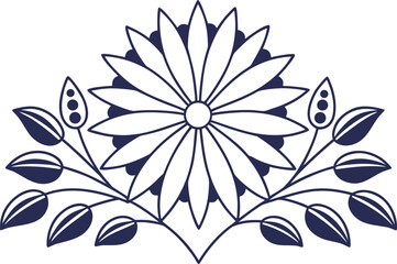 New England Aster Flower Illustration. Colorful New England Aster Botanical Design. Elegant New England Aster Floral Artwork. Isolated New England Aster Bloom Illustration. Decorative New England