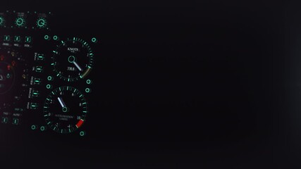 Futuristic Sci-Fi Cockpit Dashboard Animation with Glowing Digital Gauges and Weapon Launch Interface. - Powered by Adobe