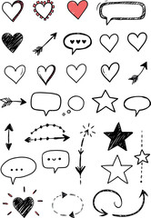 Collection of hand drawn doodle elements for design and decoration 2.