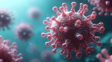 Naklejka premium Microscopic virus 3 d illustration