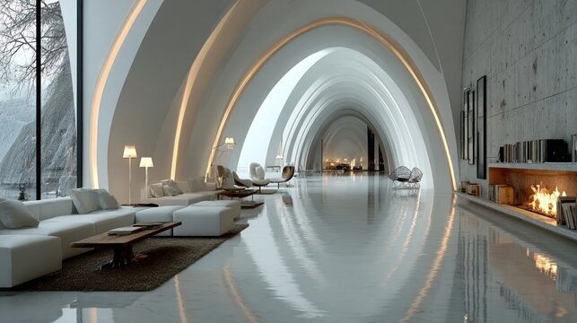 Interior Space With Futuristic Design