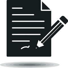 Contract document with pencil signing agreement and legal paperwork.