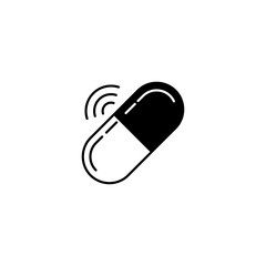 Smart Pill Icon – Digital Capsule and Connected Medicine Healthcare
