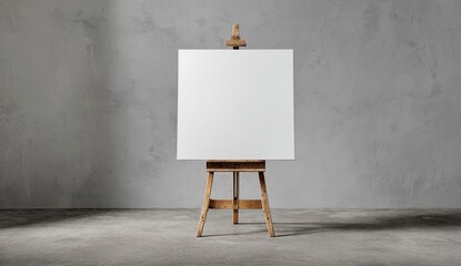 Blank canvas on easel in a room