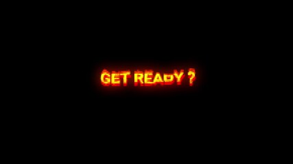 Pixelated get ready text with an orange glow, perfect for creating energetic and eyecatching social media posts or promotional graphics. - Powered by Adobe