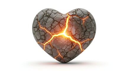 Cracked Stone Heart A Symbol of Breaking Hearts and Emotional Turmoil