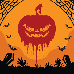 Bloody Jack o lantern Halloween vector illustrations