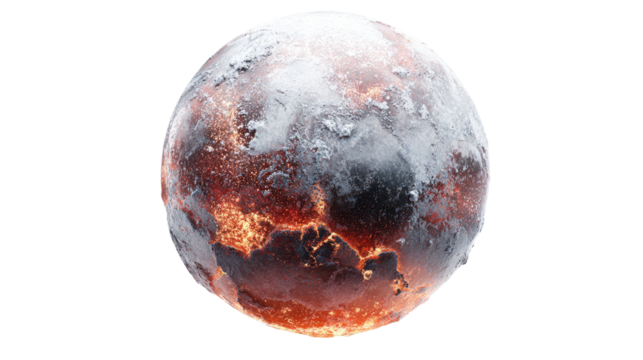 alien planet on white background