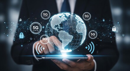 Experience the future with lightning-fast 5G technology, unlocking global connections and secure data transmission through advanced mobile networks