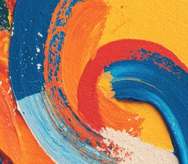 Vibrant abstract painting swirls