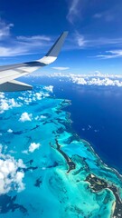 Obraz premium Aerial view of turquoise islands