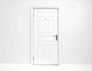 White door on a white wall