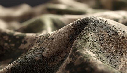 Close-up of textured camouflage fabric