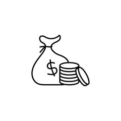 Money Finance Business Line Icon