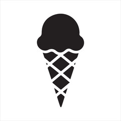 Ice Cream icon silhouette vector with white background