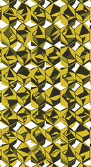 Geometric golden shapes create a mesmerizing and intricate pattern with a unique visual appeal.