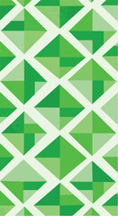 Geometric green pattern with repeating diamond shapes and triangles.