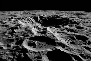 Lunar surface, cratered terrain